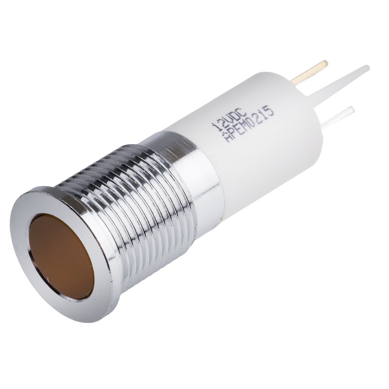 1 pcs - RS PRO Orange Panel Mount Indicator, 10.8 - 13.2V dc, 14mm Mounting Hole Size, IP67