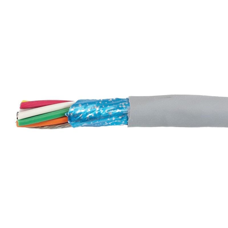 1 Reel of 30 M - Alpha Wire EcoCable Mini Control Cable, 8 Cores, 0.24 mm², ECO, Screened, 30m, Grey mPPE Sheath, 24 AWG