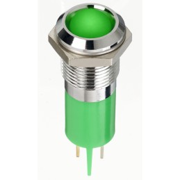 1 pcs - RS PRO Green Panel Mount Indicator, 24V dc, 14mm Mounting Hole Size, Faston, Solder Lug Termination, IP67