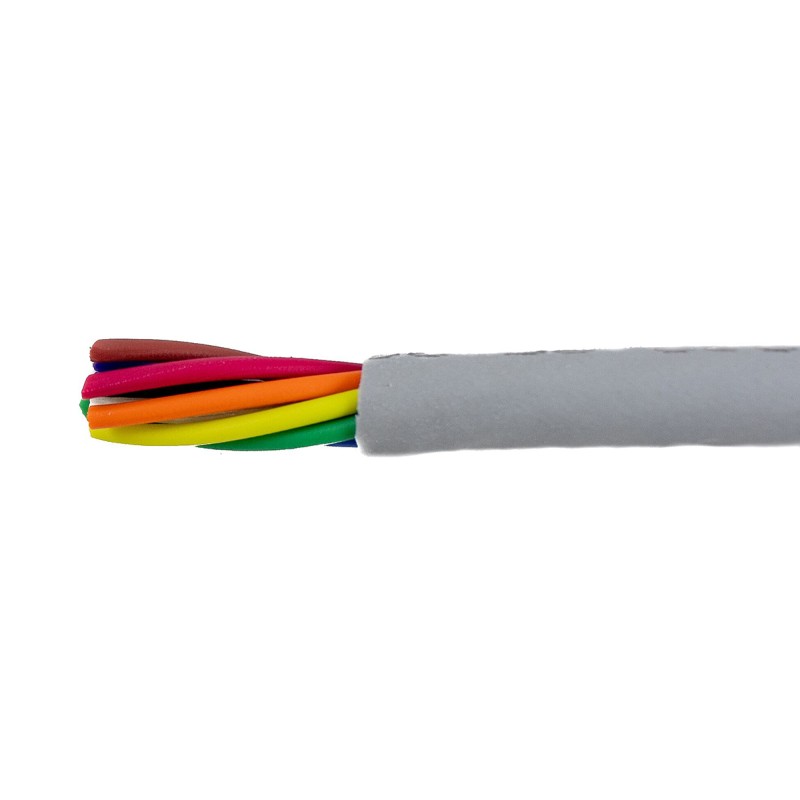 1 Reel of 30 M - Alpha Wire EcoCable Mini Control Cable, 8 Cores, 0.24 mm², ECO, Unscreened, 30m, Grey mPPE Sheath, 24 AWG