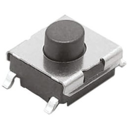 5 pcs - Plunger Tactile Switch, SPST 50 mA @ 24 V dc 0.5mm Through Hole