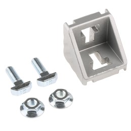 1 Bag of 1 - Bosch Rexroth M8 Angle Bracket Connecting Component, Strut Profile 45 mm, Groove Size 10mm