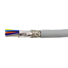 1 Reel of 30 M - Alpha Wire EcoCable Mini Control Cable, 15 Cores, 0.24 mm², ECO, Screened, 30m, Grey mPPE Sheath, 24 AWG