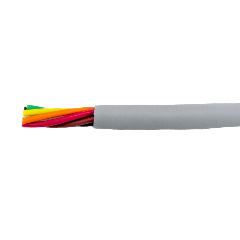 1 Reel of 30 M - Alpha Wire EcoCable Mini Control Cable, 6 Cores, 0.15 mm², ECO, Unscreened, 30m, Grey mPPE Sheath, 26 AWG