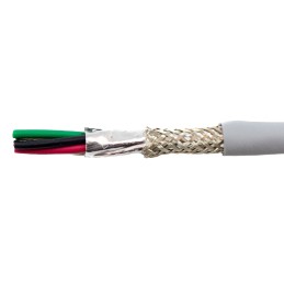 1 Reel of 30 M - Alpha Wire EcoCable Mini Control Cable, 4 Cores, 0.61 mm², ECO, Screened, 30m, Grey mPPE Sheath, 20 AWG