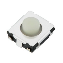 100 pcs - White Push Plate Tactile Switch, SPST 20 mA Surface Mount