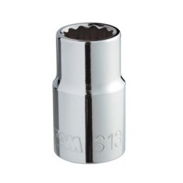 1 pcs - SAM 1/2 in Drive 17mm Standard Socket, 12 point, 38 mm Overall Length