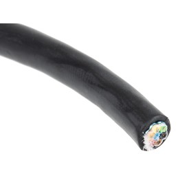 1 Reel of 30 M - Alpha Wire Xtra-Guard 4 Control Cable, 6 Cores, 0.35 mm², Screened, 30m, Black TPE Sheath, 22 AWG