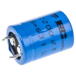 1 pcs - Vishay 2200μF Aluminium Electrolytic Capacitor 63V dc, Snap-In - MAL209018222E3
