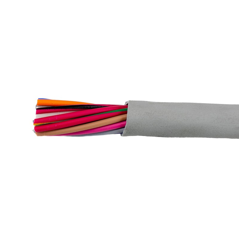 1 Reel of 30 M - Alpha Wire EcoCable Mini Control Cable, 20 Cores, 0.24 mm², DEF STAN, Unscreened, 30m, Grey mPPE Sheath, 24 AWG