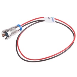 1 pcs - RS PRO Blue Panel Mount Indicator, 2V dc, 8mm Mounting Hole Size, Lead Wires Termination, IP67