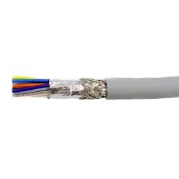 1 Reel of 30 M - Alpha Wire EcoCable Mini Control Cable, 15 Cores, 0.61 mm², Screened, 30m, Grey mPPE Sheath, 20 AWG