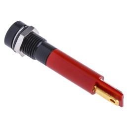 1 pcs - RS PRO Red Panel Mount Indicator, 12V, 8mm Mounting Hole Size, Solder Tab Termination, IP67