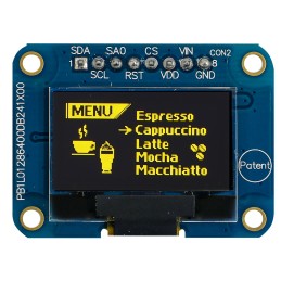 1 pcs - Midas 0.96in Yellow Passive matrix OLED Display 128 x 64pixels COB I2C Interface