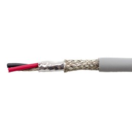 1 Reel of 30 M - Alpha Wire EcoCable Mini Control Cable, 2 Cores, 0.61 mm², ECO, Screened, 30m, Grey mPPE Sheath, 20 AWG