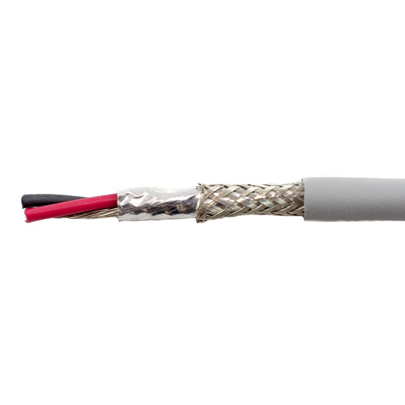 1 Reel of 30 M - Alpha Wire EcoCable Mini Control Cable, 2 Cores, 0.61 mm², ECO, Screened, 30m, Grey mPPE Sheath, 20 AWG