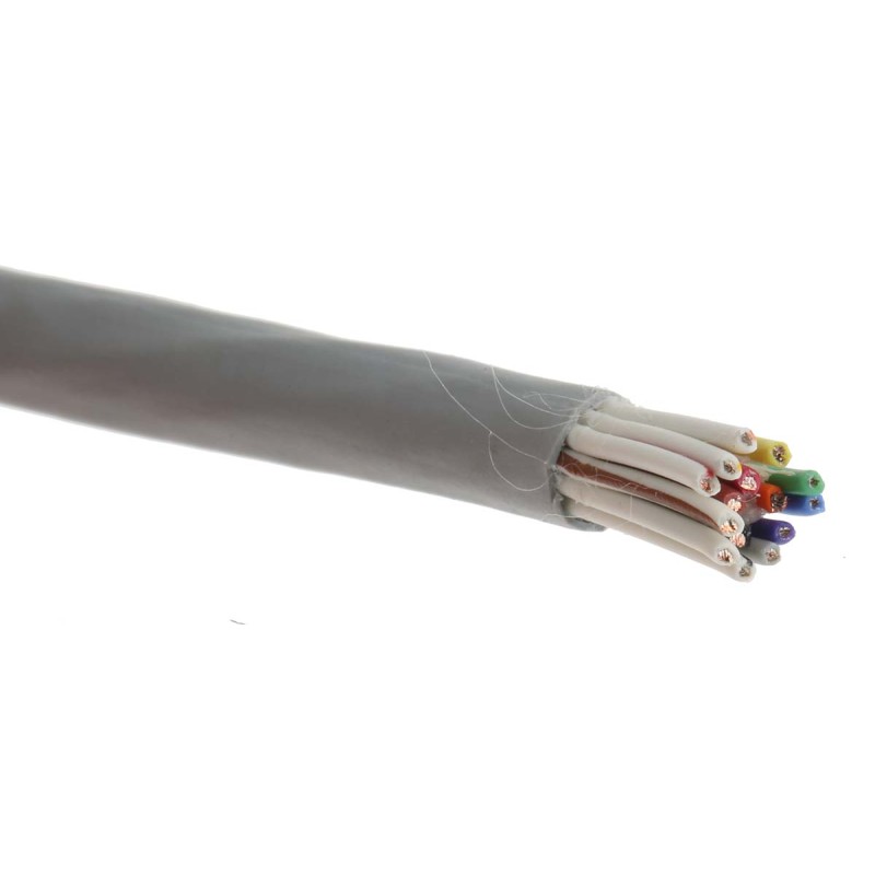 1 Reel of 30 M - Alpha Wire EcoCable Mini Control Cable, 15 Cores, 0.24 mm², ECO, Unscreened, 30m, Grey mPPE Sheath, 24 AWG