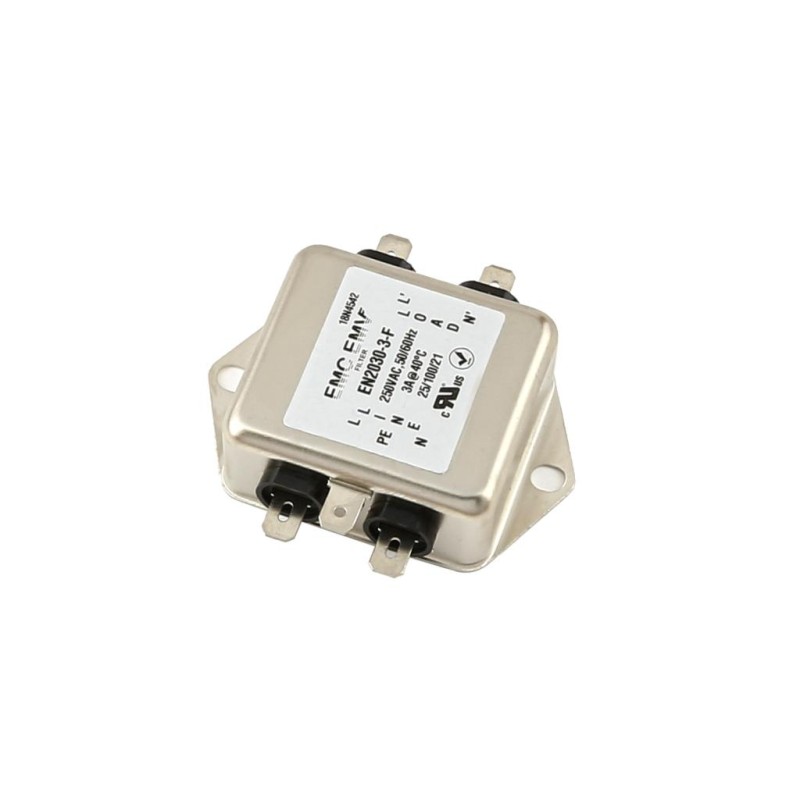 1 pcs - United Automation, 30 10A 250 V 50-60Hz, Chassis Mount EMI Filter, Fast-On, Single Phase