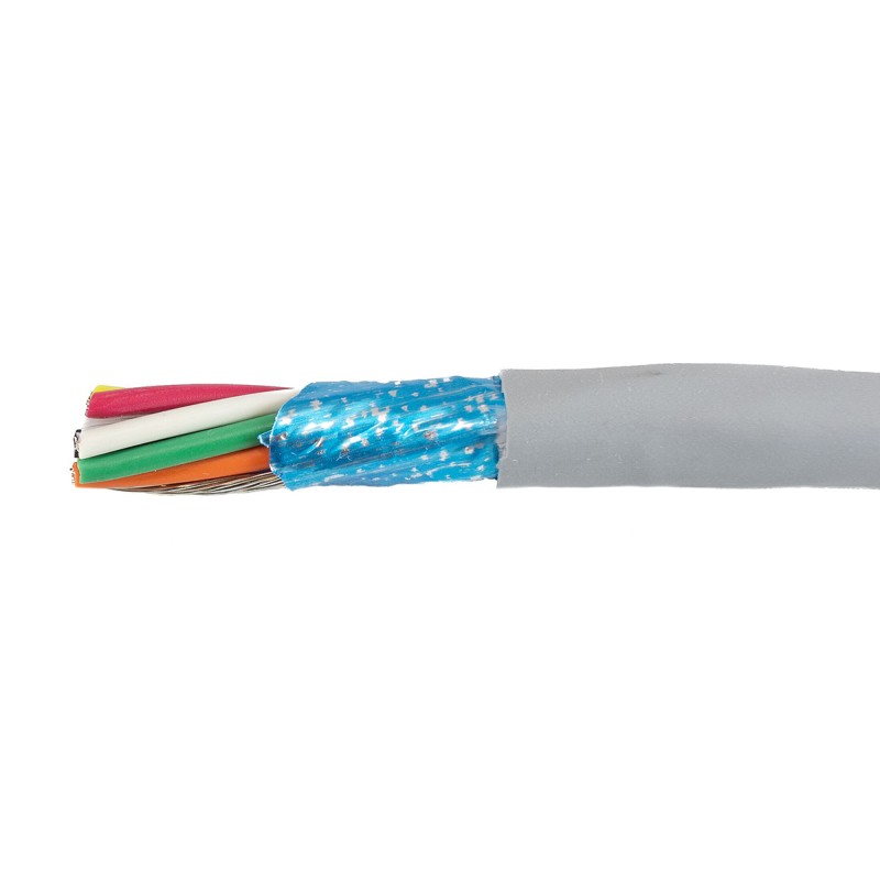 1 Reel of 30 M - Alpha Wire EcoCable Mini Control Cable, 8 Cores, 0.09 mm², ECO, Screened, 30m, Grey mPPE Sheath, 28 AWG