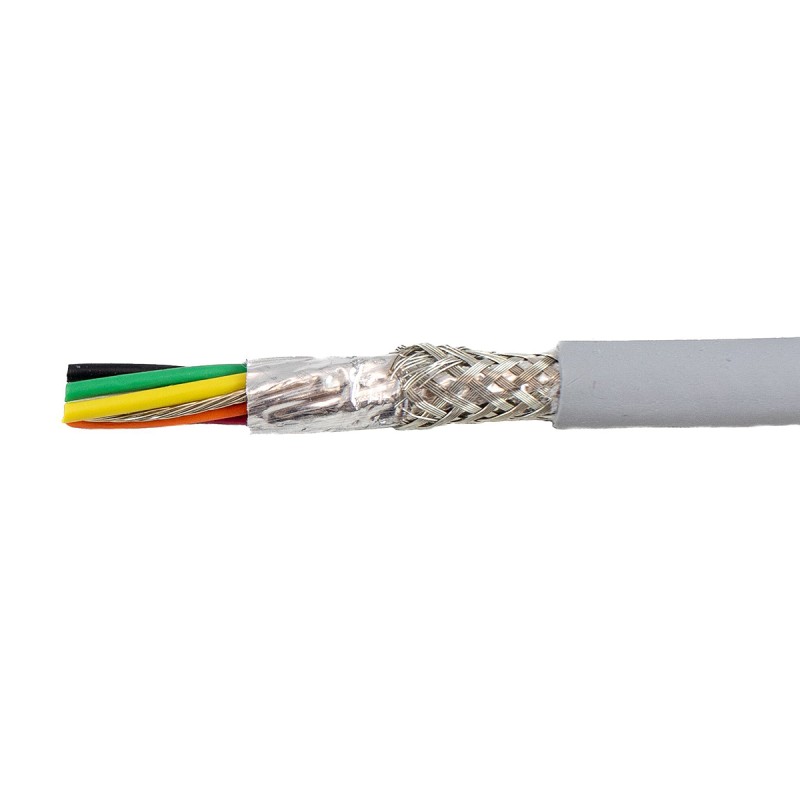 1 Reel of 30 M - Alpha Wire EcoCable Mini Control Cable, 6 Cores, 0.24 mm², ECO, Screened, 30m, Grey mPPE Sheath, 24 AWG