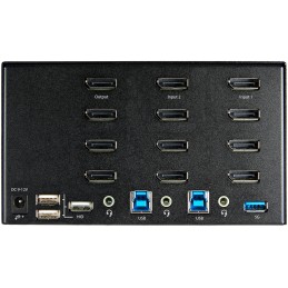 1 pcs - StarTech.com 23 Port Quad Monitor USB DisplayPort KVM Switch, 3.5 mm Stereo