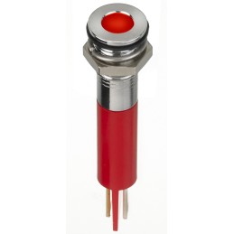 1 pcs - RS PRO Red Panel Mount Indicator, 2V dc, 8mm Mounting Hole Size, Faston, Solder Lug Termination, IP67