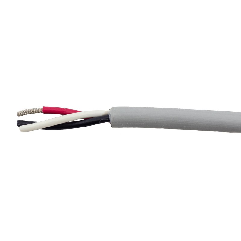 1 Reel of 30 M - Alpha Wire EcoCable Mini Control Cable, 3 Cores, 0.09 mm², ECO, Unscreened, 30m, Grey mPPE Sheath, 28 AWG