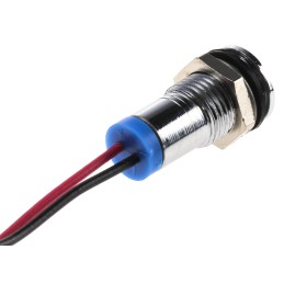 1 pcs - RS PRO Blue Panel Mount Indicator, 2V dc, 8mm Mounting Hole Size, Lead Wires Termination, IP67