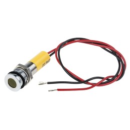 1 pcs - RS PRO Yellow Panel Mount Indicator, 220V ac, 8mm Mounting Hole Size, Lead Wires Termination, IP67