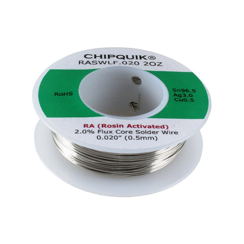 1 pcs : RASWLF.020 2OZ - LF SOLDER WIRE 96.5/3/0.5 TIN/SI