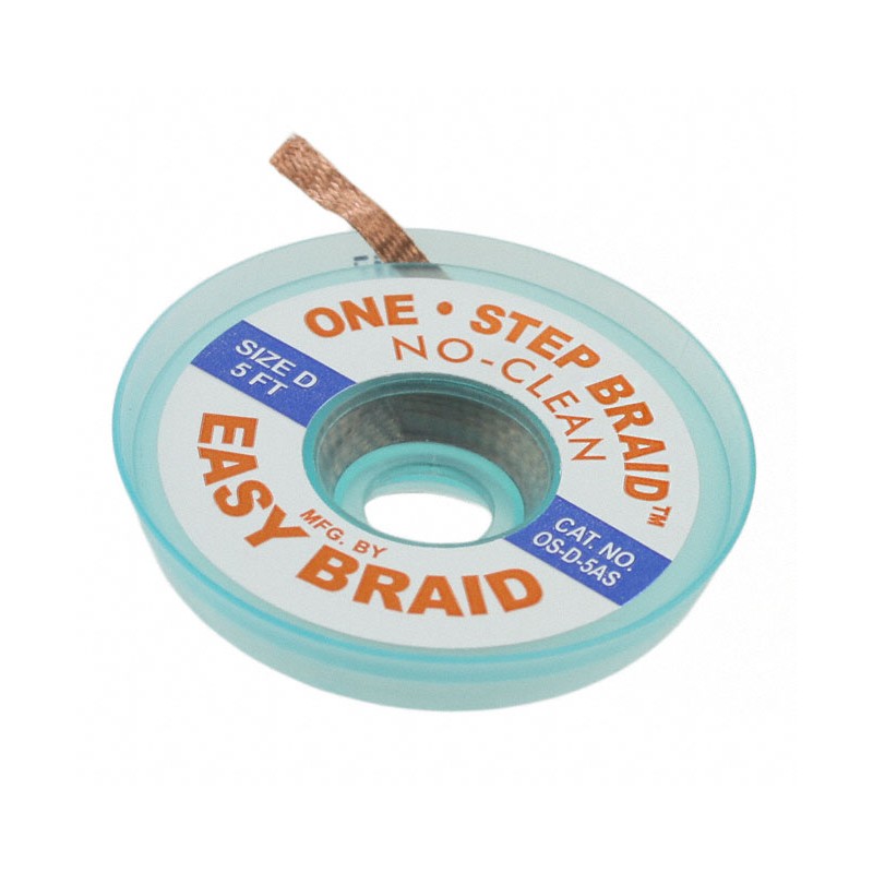 1 pcs : OS-D-5AS - DESOLDER BRAID NO-CLN 0.1' 5'