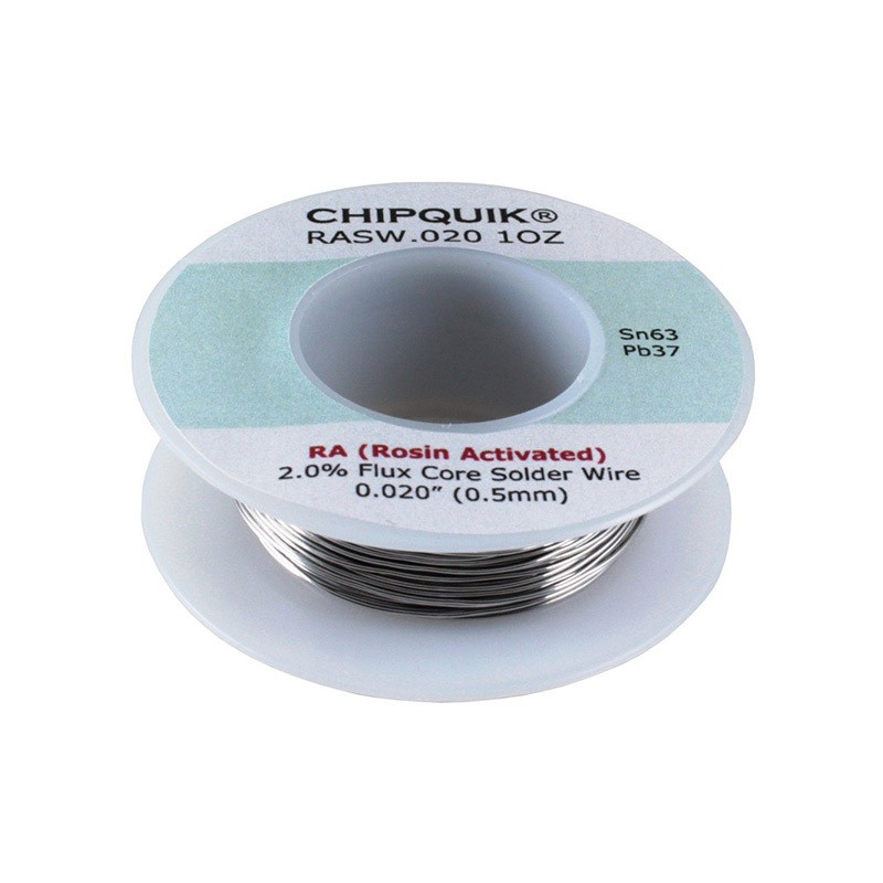 1 pcs : RASW.020 1OZ - SOLDER WIRE 63/37 TIN/LEAD ROSIN