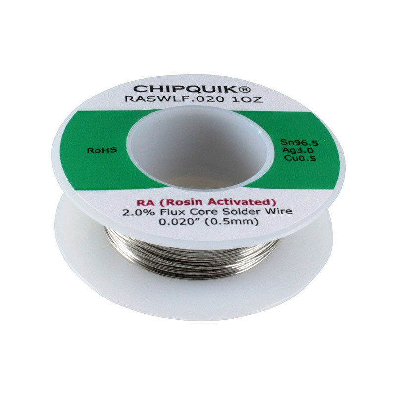 1 pcs : RASWLF.020 1OZ - LF SOLDER WIRE 96.5/3/0.5 TIN/SI
