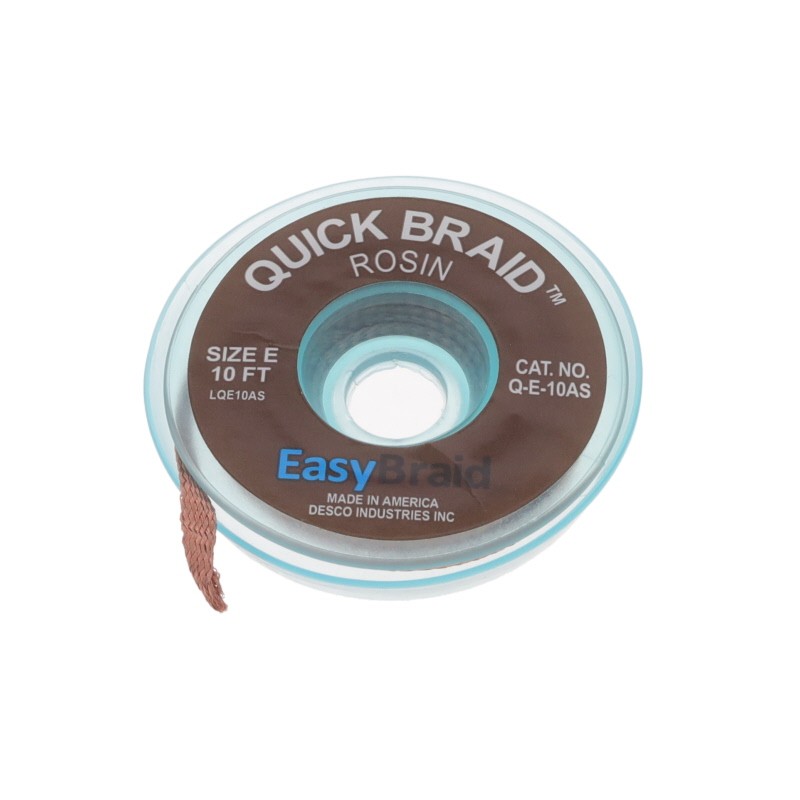 1 pcs : Q-E-10AS - DESOLDER BRAID ROSIN 0.125' 10'