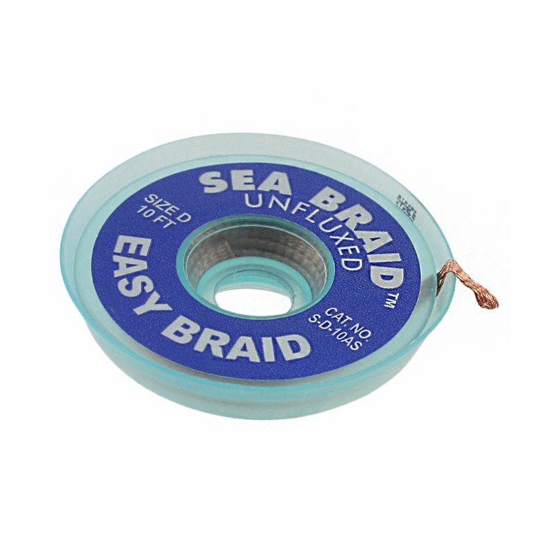 1 pcs : S-D-10AS - DESOLDER BRAID UNFLUXED 0.1' 10'