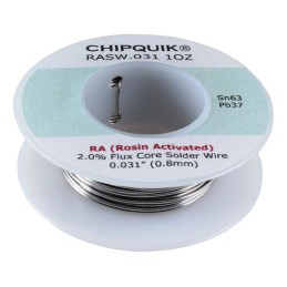1 pcs : RASW.031 1OZ - SOLDER WIRE 63/37 TIN/LEAD ROSIN