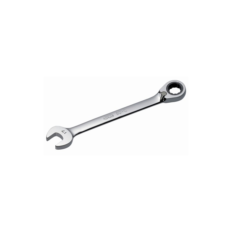 1 pcs - SAM Combination Ratchet Spanner, 9mm, Metric, Height Safe, Double Ended, 149.4 mm Overall