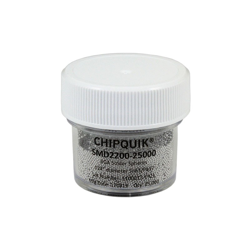 1 pcs : SMD2200-25000 - SOLDER SPHERES SN63/PB37 .024' D