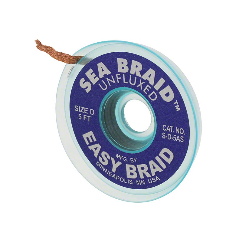 1 pcs : S-D-5AS - DESOLDER BRAID UNFLUXED 0.1' 5'