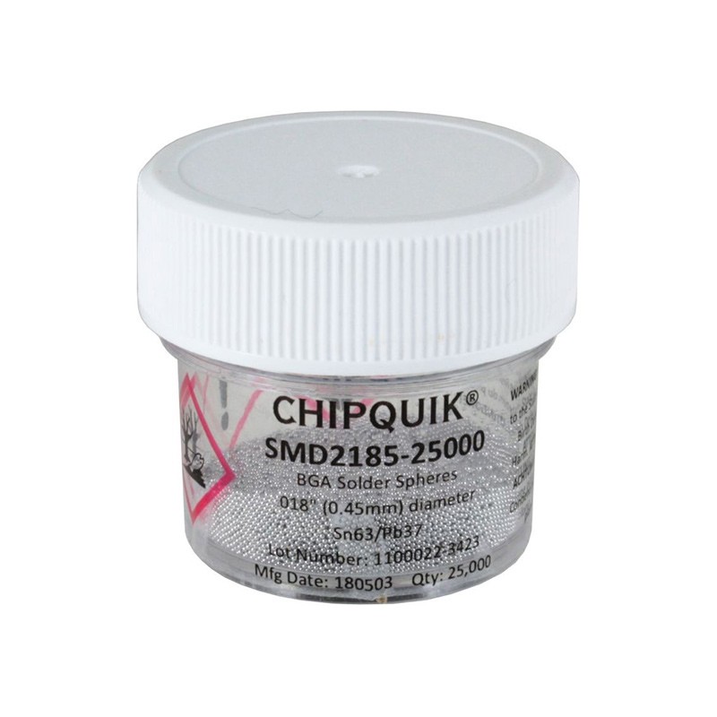 1 pcs : SMD2185-25000 - SOLDER SPHERES SN63/PB37 .018' (