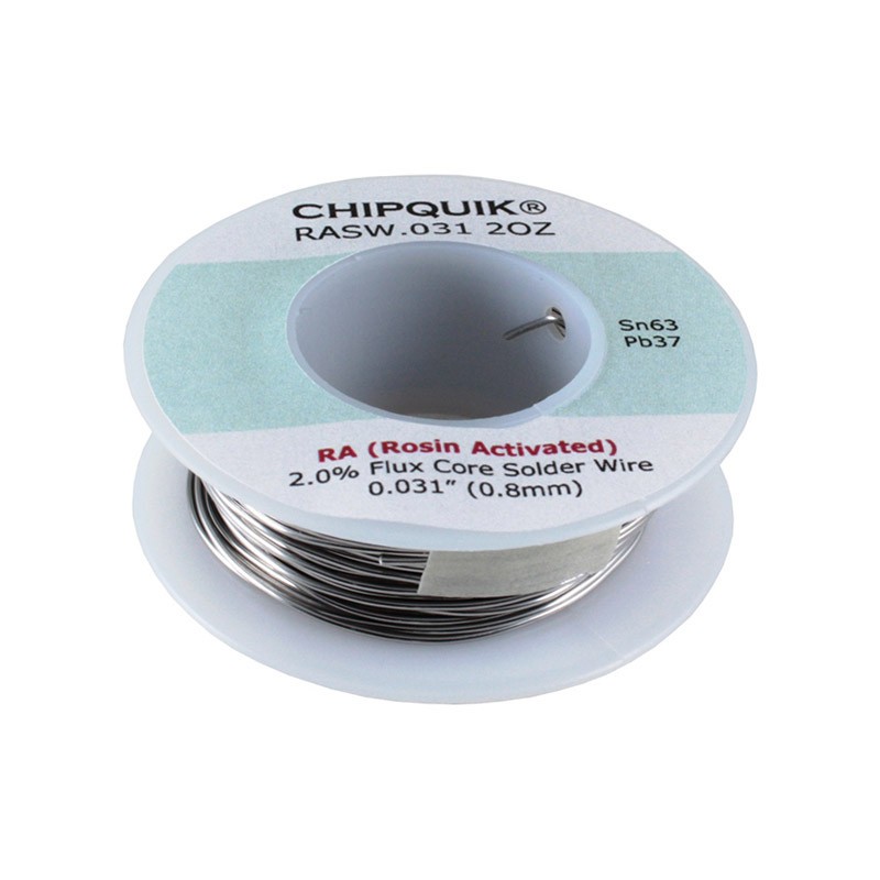 1 pcs : RASW.031 2OZ - SOLDER WIRE 63/37 TIN/LEAD ROSIN