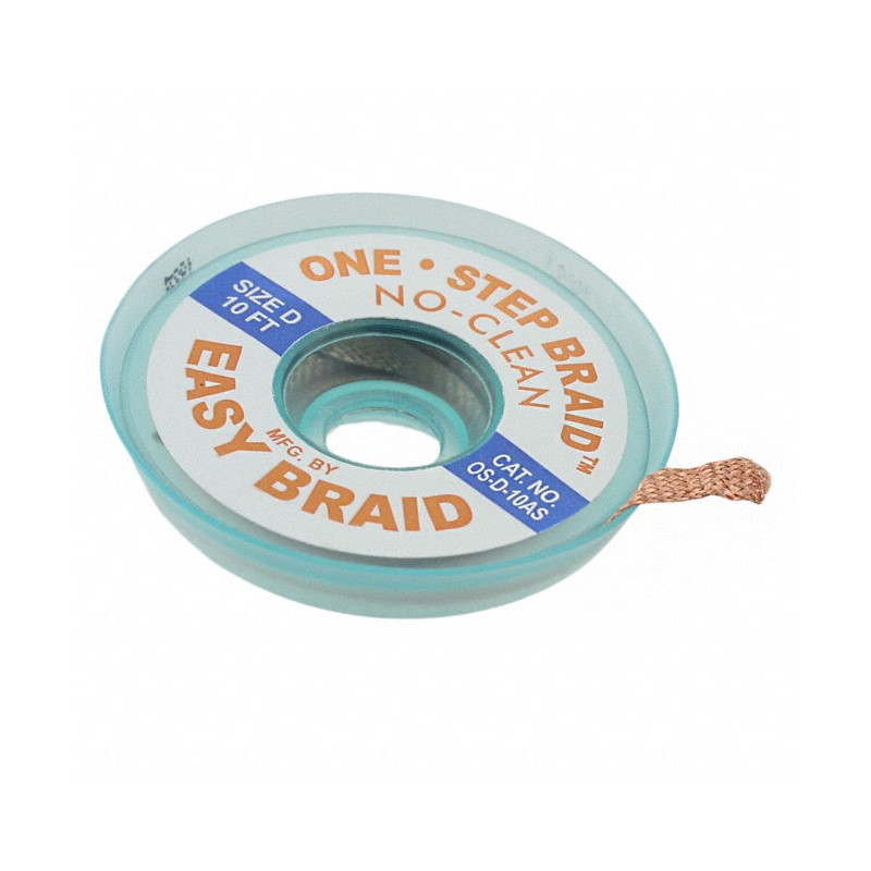 1 pcs : OS-D-10AS - DESOLDER BRAID NO-CLN 0.1' 10'