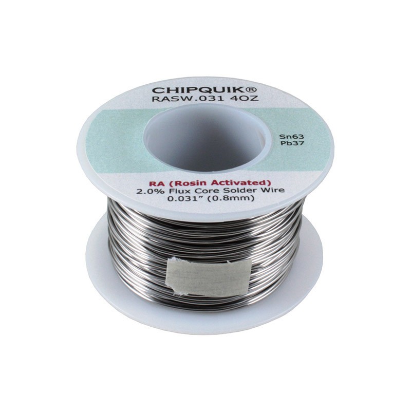 1 pcs : RASW.031 4OZ - SOLDER WIRE 63/37 TIN/LEAD ROSIN