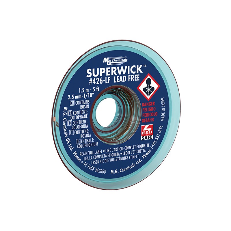 1 pcs : 426-LF - DESOLDER BRAID ROSIN 0.1' 5'