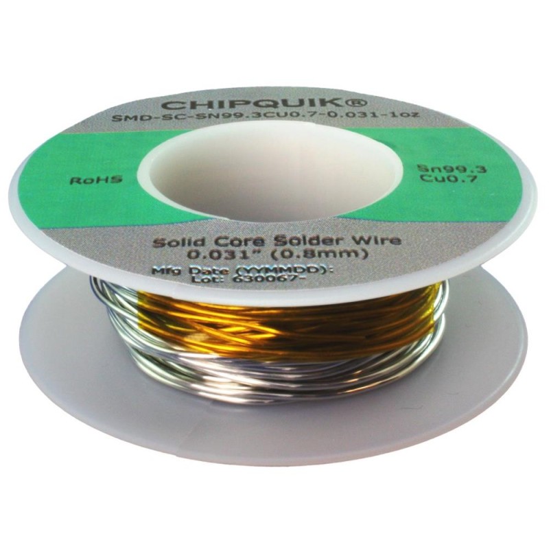 1 pcs : SMD-SC-SN99.3CU0.7-0.031-1OZ - SN99.3/CU0.7 .031' SOLDER WIRE 1