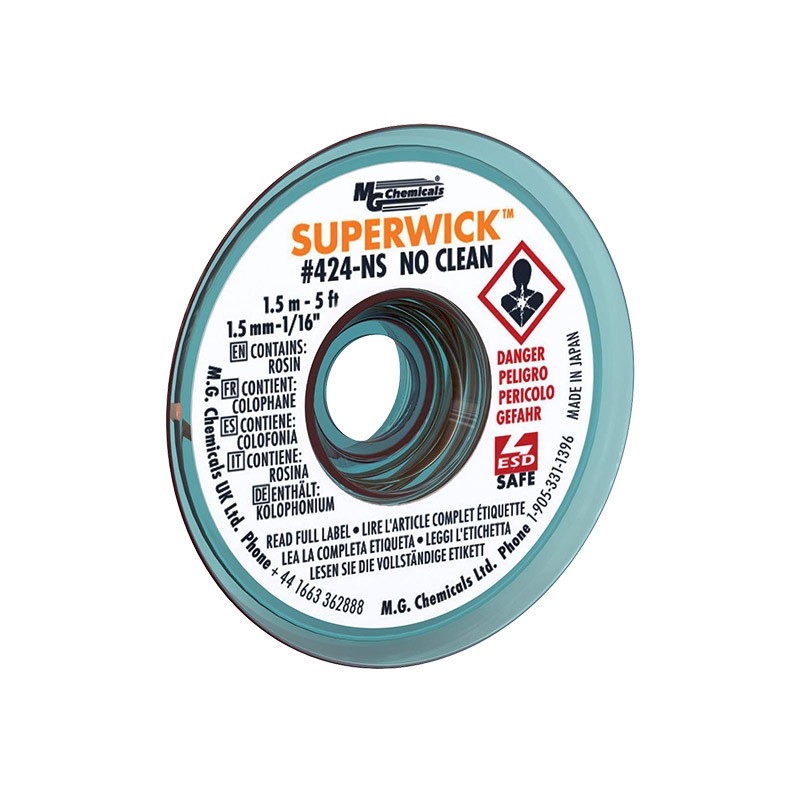 1 pcs : 424-NS - DESOLDER BRAID NO-CLN 0.05' 5'