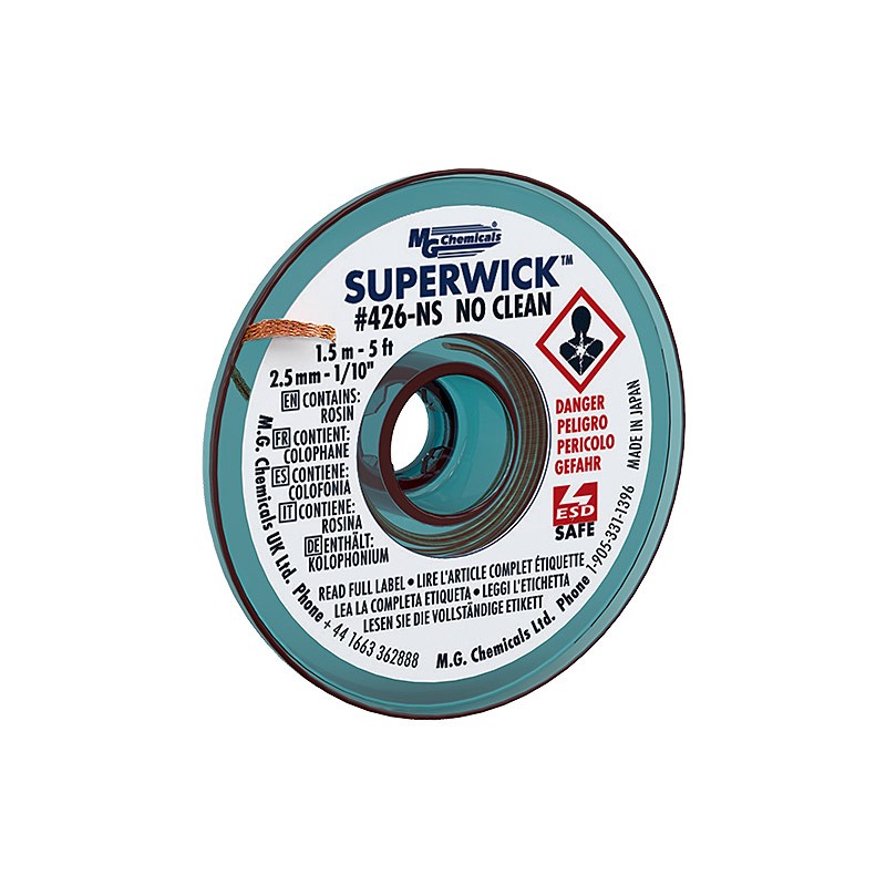 1 pcs : 426-NS - DESOLDER BRAID NO-CLN 0.1' 5'