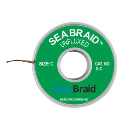 1 pcs : S-C-10AS - DESOLDER BRAID UNFLUX 0.075' 10'
