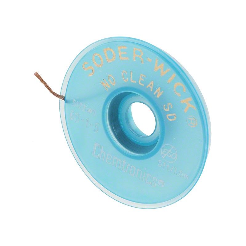 1 pcs : 60-1-5 - DESOLDER BRAID NO-CLN 0.03' 5'