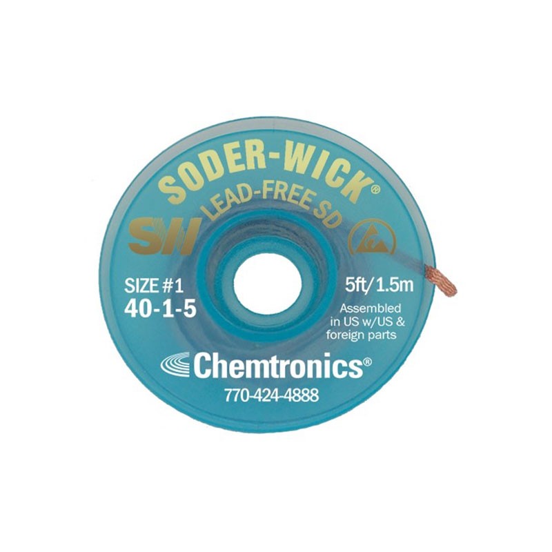 1 pcs : 40-1-5 - DESOLDR BRAID LEAD FREE 0.03' 5'
